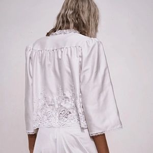 Vintage Miss Dior Satin Embroidered Jacket Top